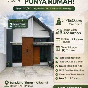 Jual Rumah di Nara Cozy House Cileunyi Bandung Tipe 32/60
